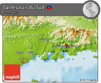 Physical 3D Map of Saint-Louis Du Sud