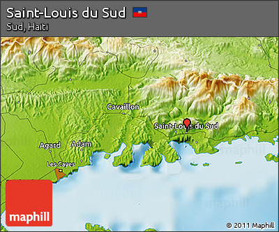 Physical 3D Map of Saint-Louis Du Sud