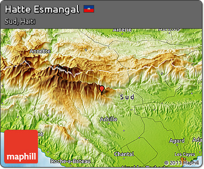 Physical 3D Map of Hatte Esmangal