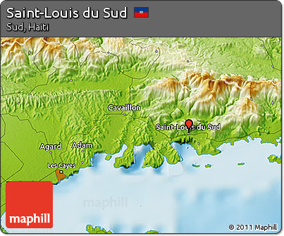 Physical 3D Map of Saint-Louis Du Sud