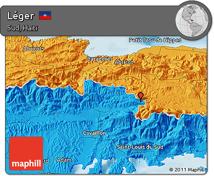 Political 3D Map of Léger