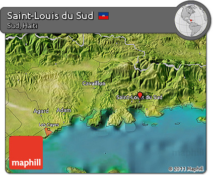 Satellite 3D Map of Saint-Louis Du Sud