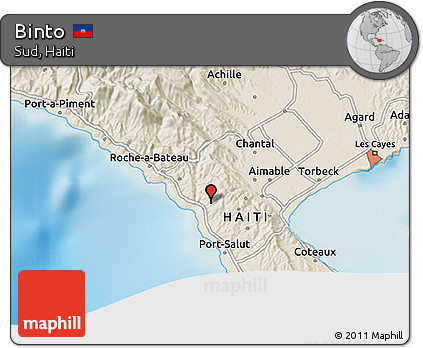 Shaded Relief 3D Map of Binto