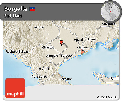 Shaded Relief 3D Map of Borgella