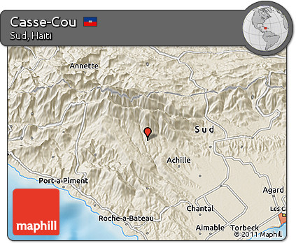 Shaded Relief 3D Map of Casse-Cou
