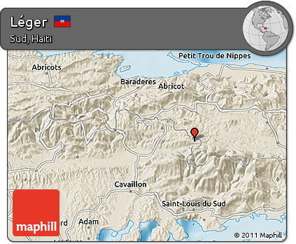 Shaded Relief 3D Map of Léger