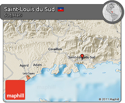 Shaded Relief 3D Map of Saint-Louis Du Sud