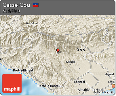 Shaded Relief 3D Map of Casse-Cou
