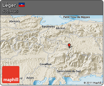 Shaded Relief 3D Map of Léger