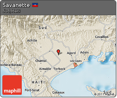 Shaded Relief 3D Map of Savanette