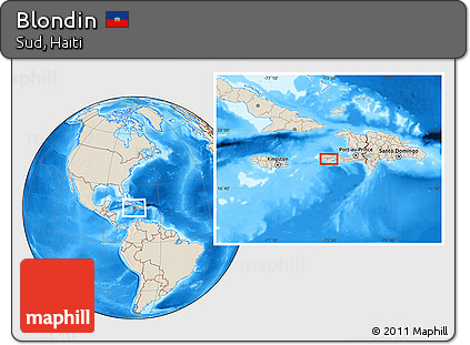 Shaded Relief Location Map of Blondin