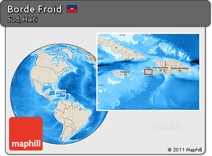 Shaded Relief Location Map of Borde Froid