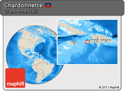 Shaded Relief Location Map of Chardonnette
