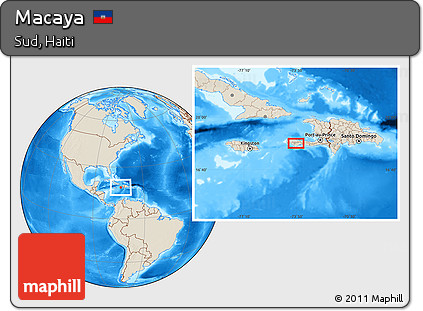 Shaded Relief Location Map of Macaya