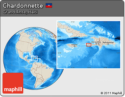 Shaded Relief Location Map of Chardonnette