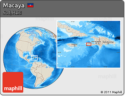 Shaded Relief Location Map of Macaya