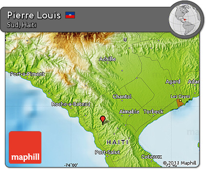 Physical Map of Pierre Louis
