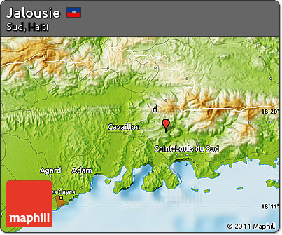 Physical Map of Jalousie