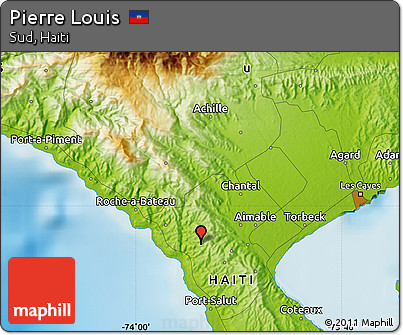 Physical Map of Pierre Louis
