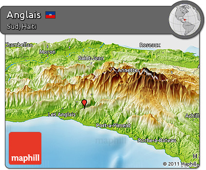 Physical Panoramic Map of Anglais