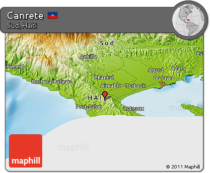 Physical Panoramic Map of Canrete