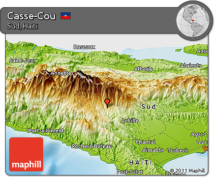 Physical Panoramic Map of Casse-Cou