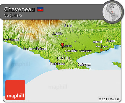 Physical Panoramic Map of Chaveneau
