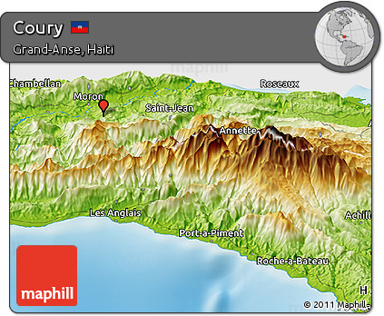 Physical Panoramic Map of Coury