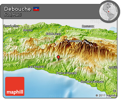 Physical Panoramic Map of Debouche