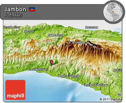 Physical Panoramic Map of Jambon
