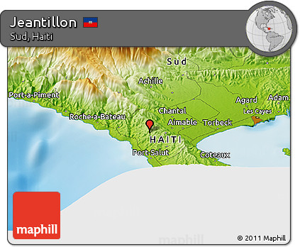 Physical Panoramic Map of Jeantillon