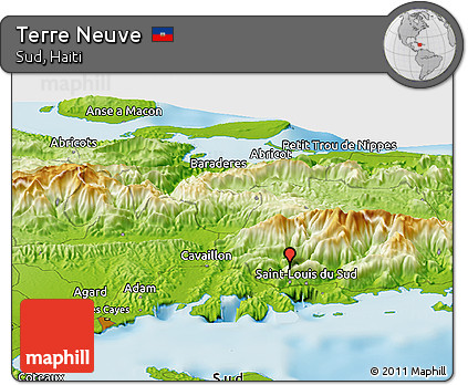 Physical Panoramic Map of Terre Neuve