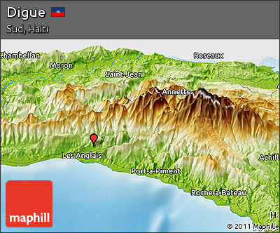 Physical Panoramic Map of Digue