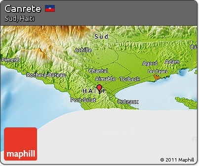 Physical Panoramic Map of Canrete