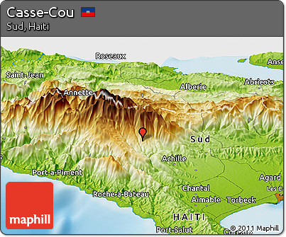 Physical Panoramic Map of Casse-Cou