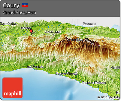 Physical Panoramic Map of Coury