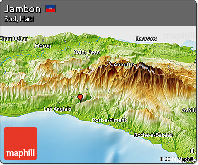 Physical Panoramic Map of Jambon