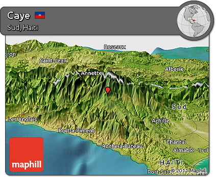 Satellite Panoramic Map of Caye