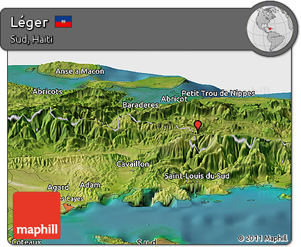 Satellite Panoramic Map of Léger