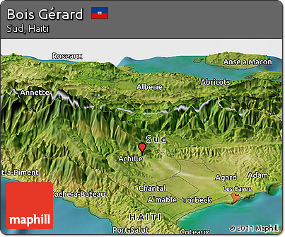 Satellite Panoramic Map of Bois Gérard