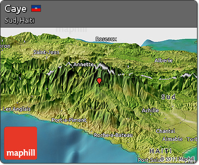 Satellite Panoramic Map of Caye