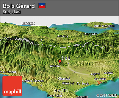 Satellite Panoramic Map of Bois Gérard
