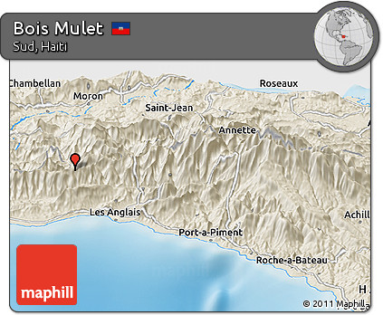 Shaded Relief Panoramic Map of Bois Mulet
