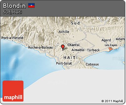 Shaded Relief Panoramic Map of Blondin