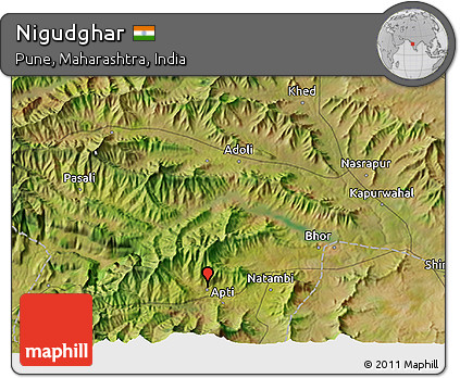 Satellite 3D Map of Nigudghar
