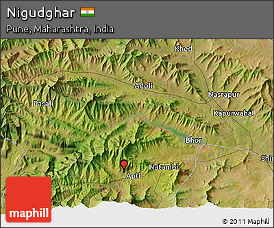 Satellite 3D Map of Nigudghar