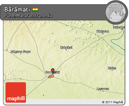 Physical 3D Map of Bārāmati