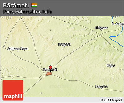 Physical 3D Map of Bārāmati
