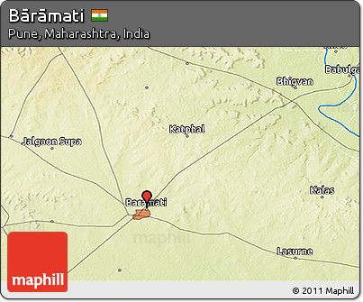 Physical 3D Map of Bārāmati