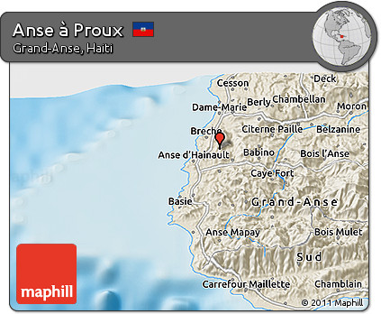 Shaded Relief 3D Map of Anse à Proux
